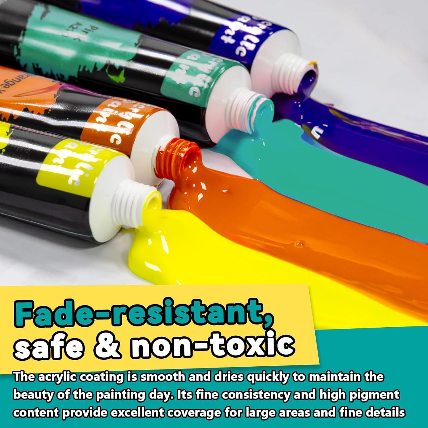 Juego de Pintura Acrílica DRAWLEX 43 Piezas con Lienzos