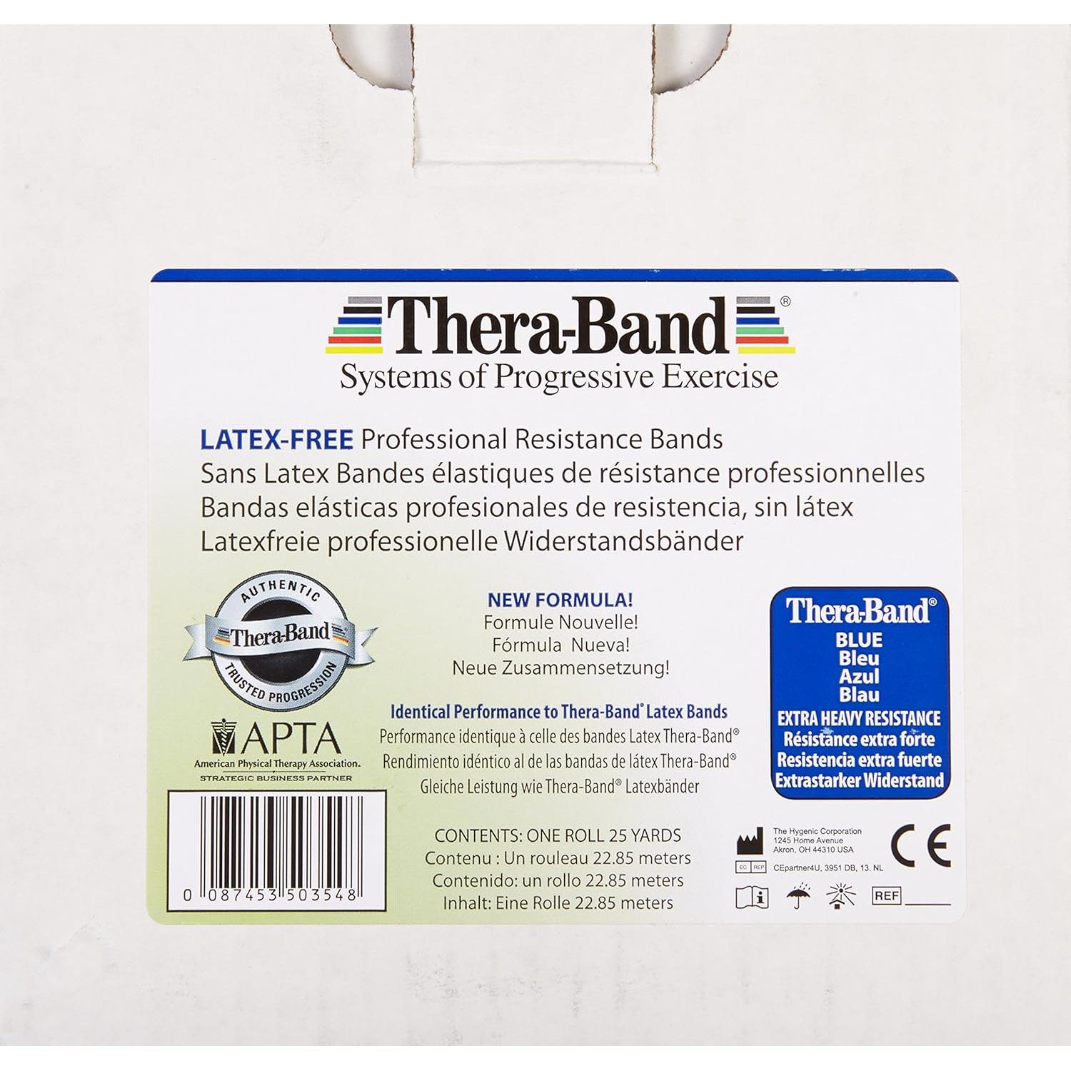 Banda de Resistencia TheraBand Sin Látex 22.9m Azul Extra Pesada