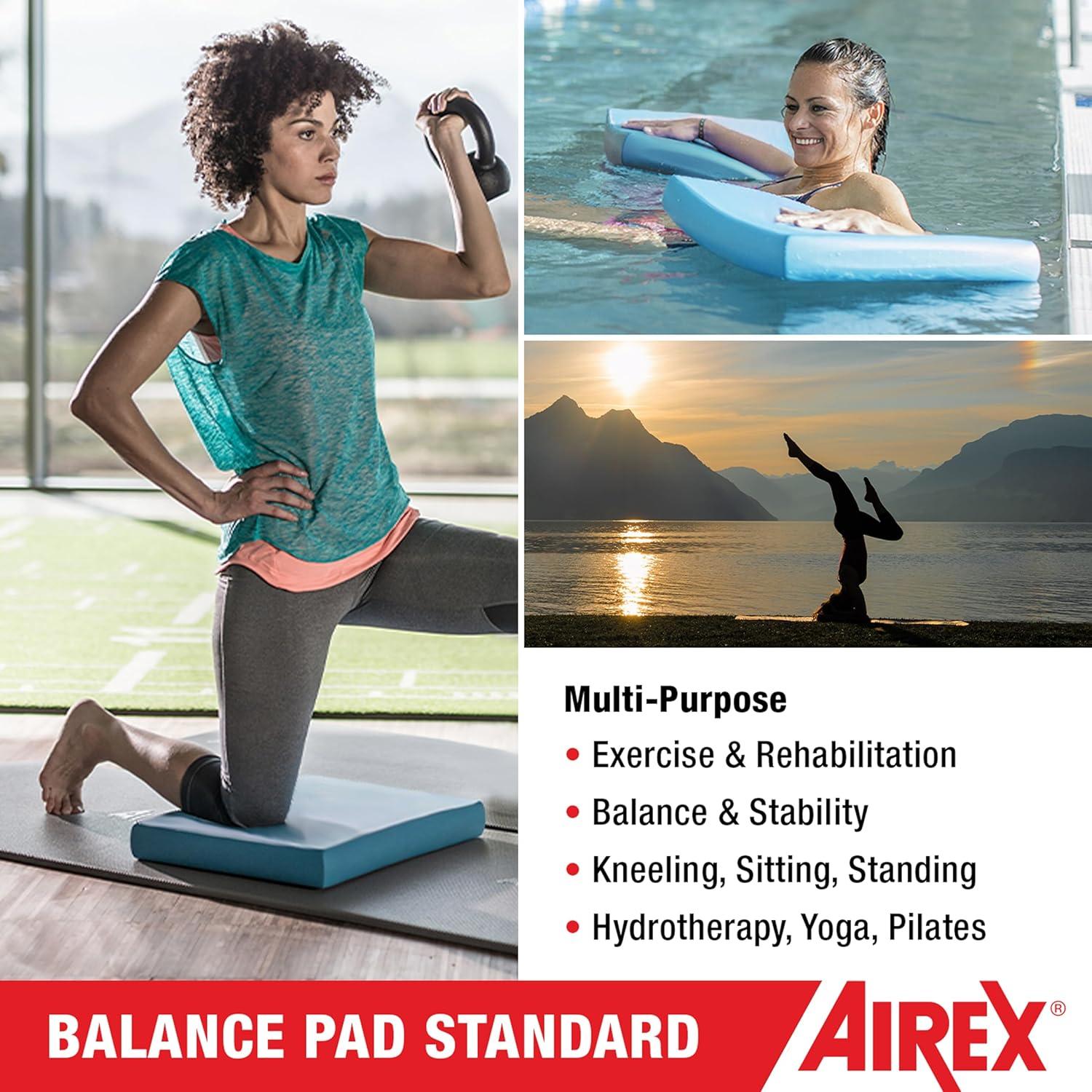 AIREX Home Gym Physical Therapy Workout Yoga Exercise Foam Non Slip Balance Pad with Waterproof and Tear Proof Design for Strength Training, Blue