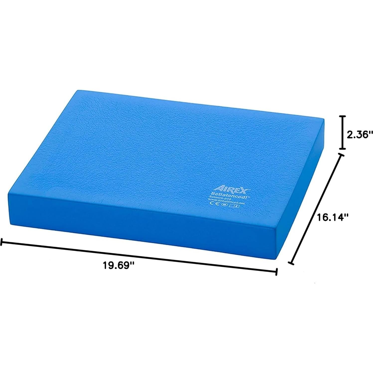 AIREX Home Gym Physical Therapy Workout Yoga Exercise Foam Non Slip Balance Pad with Waterproof and Tear Proof Design for Strength Training, Blue