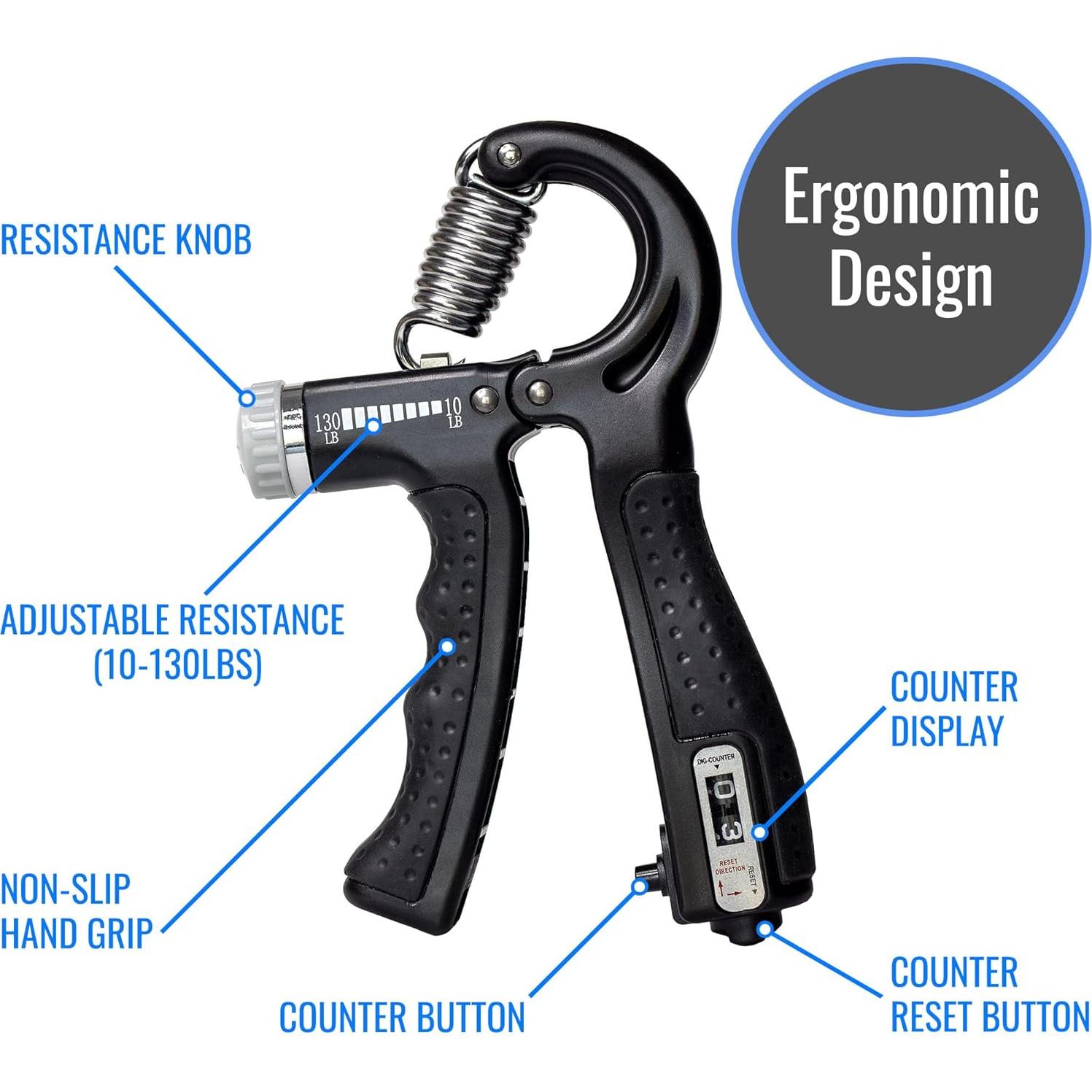 Fortalecedores de Agarre DMI Ajustables 4.54-59 kg Juego de 2