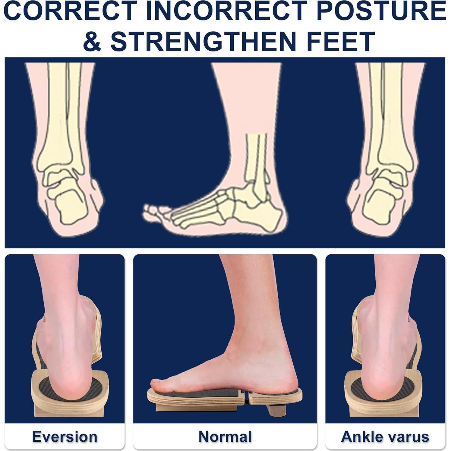 Entrenador de Fuerza para Tobillo VINJOE WQ - Tabla de Equilibrio Antideslizante