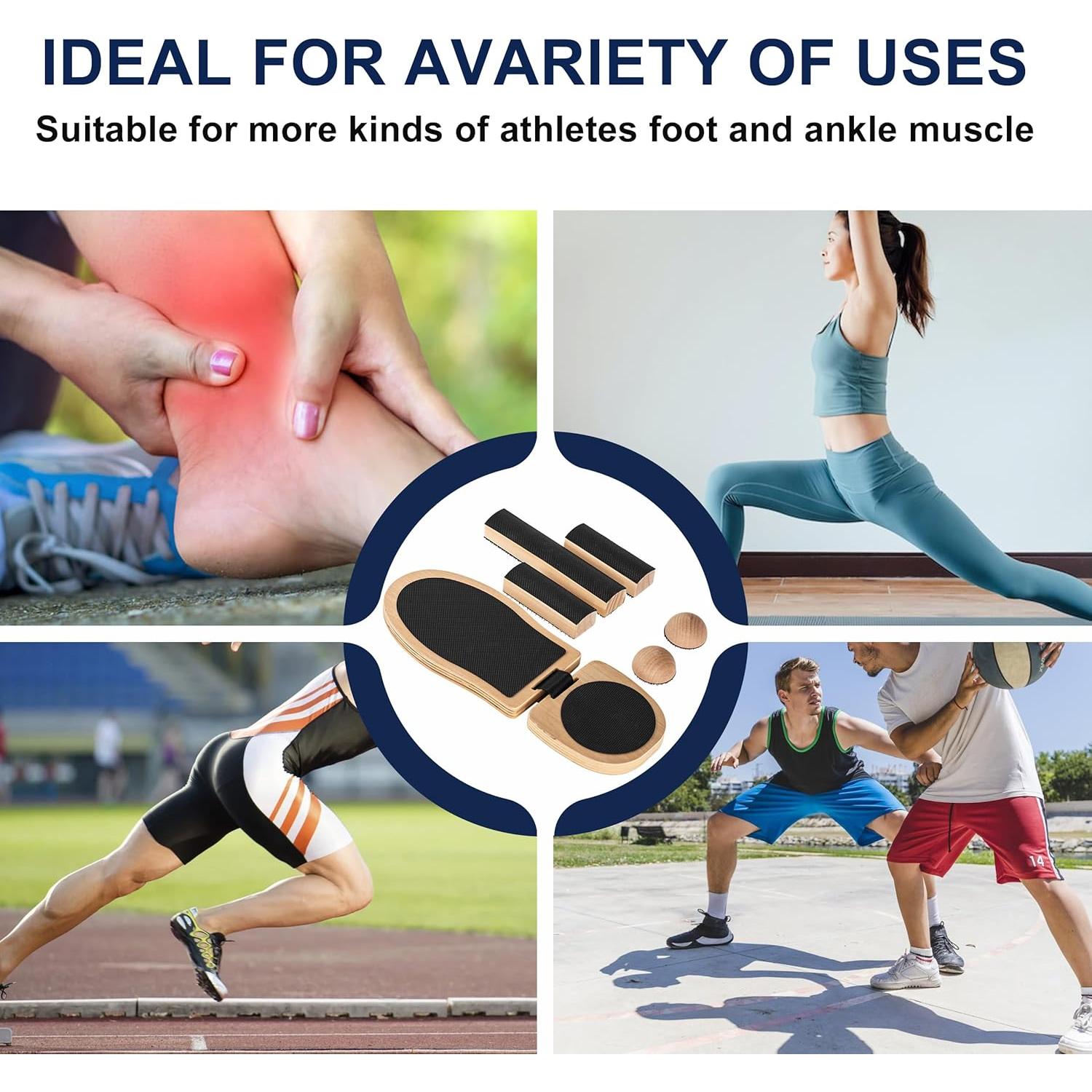 Entrenador de Fuerza para Tobillo VINJOE WQ - Tabla de Equilibrio Antideslizante