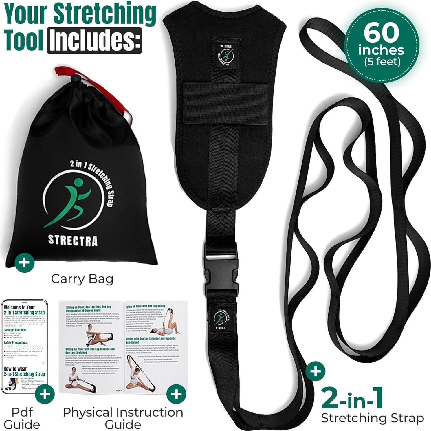 Correa de Estiramiento STRECTRA con Asas y Pie Desmontable