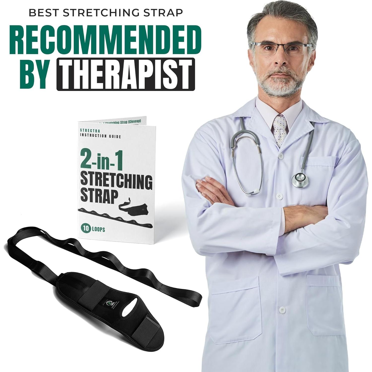 Correa de Estiramiento STRECTRA con Asas y Pie Desmontable