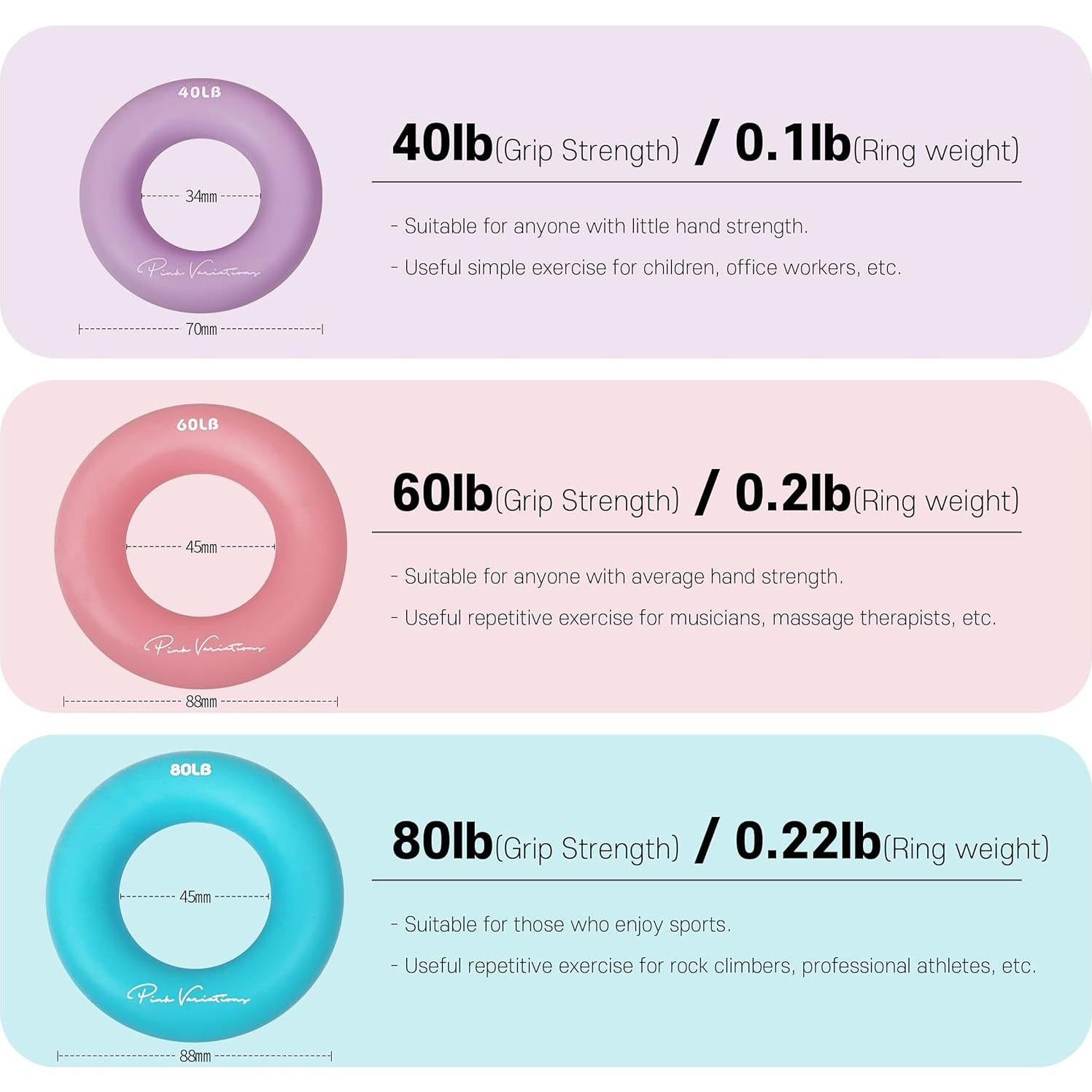 Anillo de Ejercicio Inteligente VARIACIONES ROSADAS - Fitness y Rehabilitación