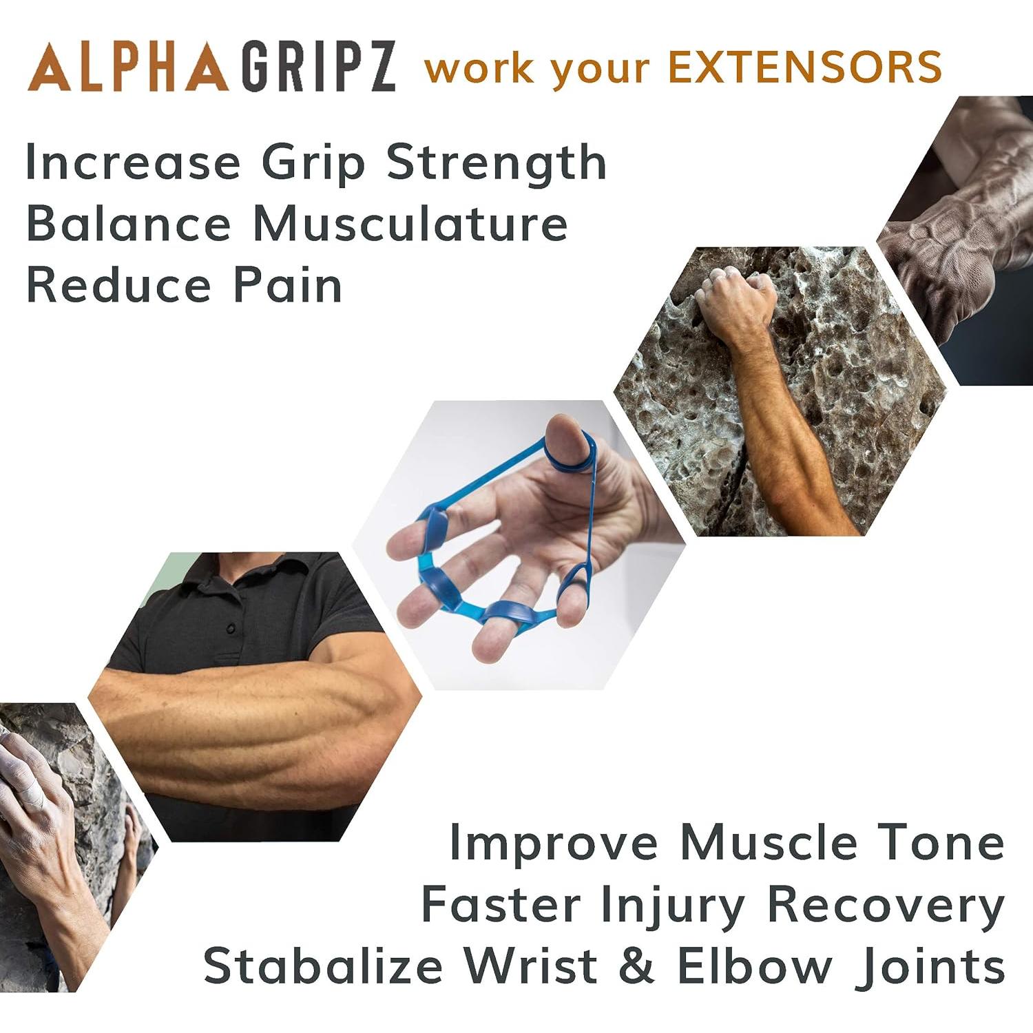 ALPHA GRIPZ™ PT Bundle - Forearm Strengthening Set with Low Resistance Recovery Tool for Grip, Wrist & Elbow Pain Relief (Tendonitis, Carpal Tunnel, Arthritis), Injury Rehabilitation, and Progressive Strength Building