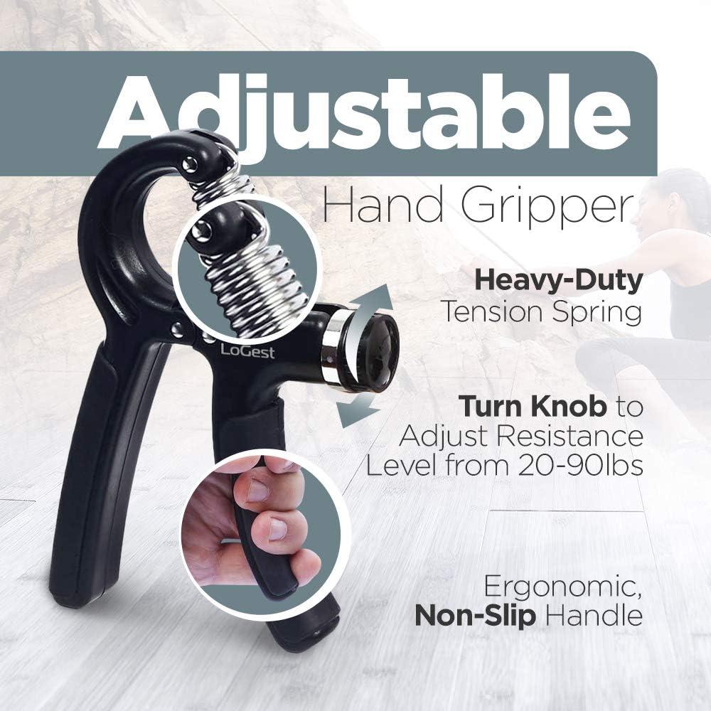 Juego de Fortalecedores de Agarre Logest 14 Piezas Resistencia Ajustable