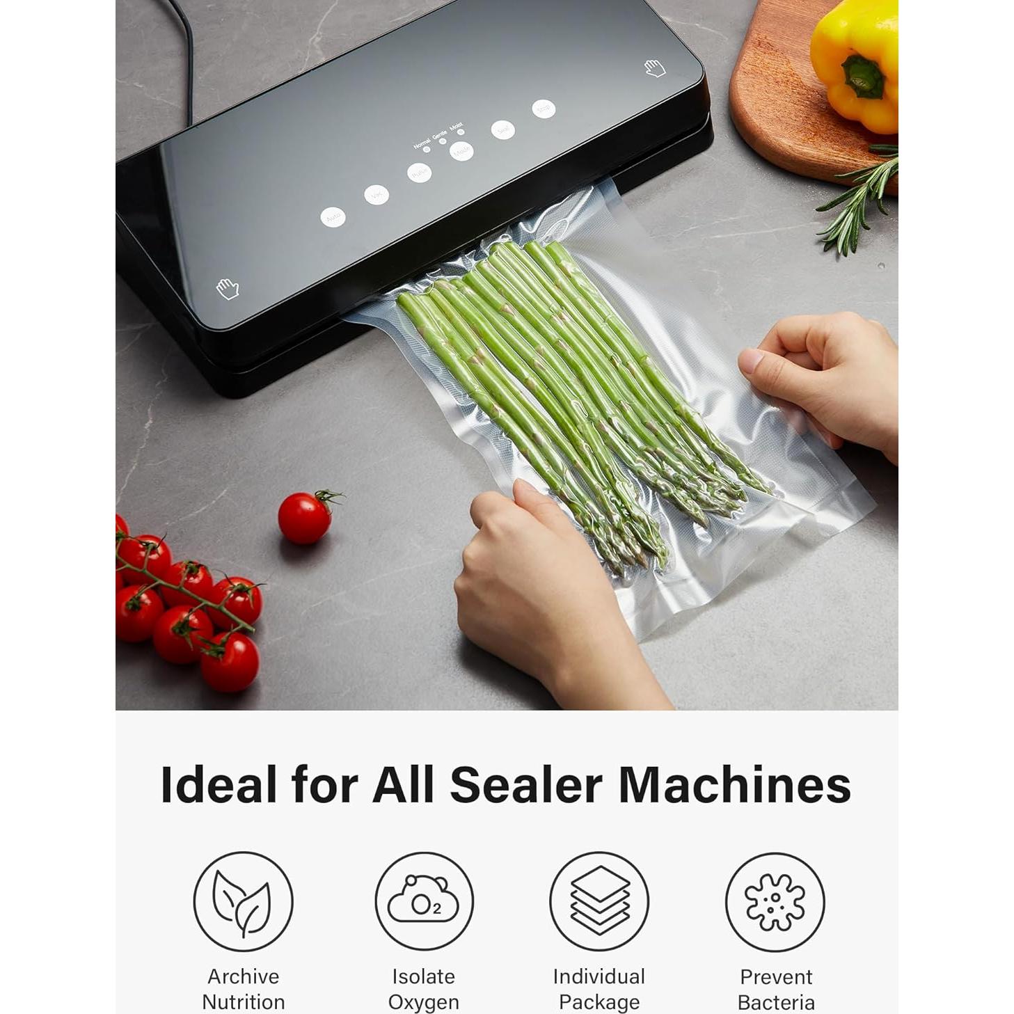 Kootek Rollos de Bolsas Sellado al Vacío 2.5kg 150m con Cortador