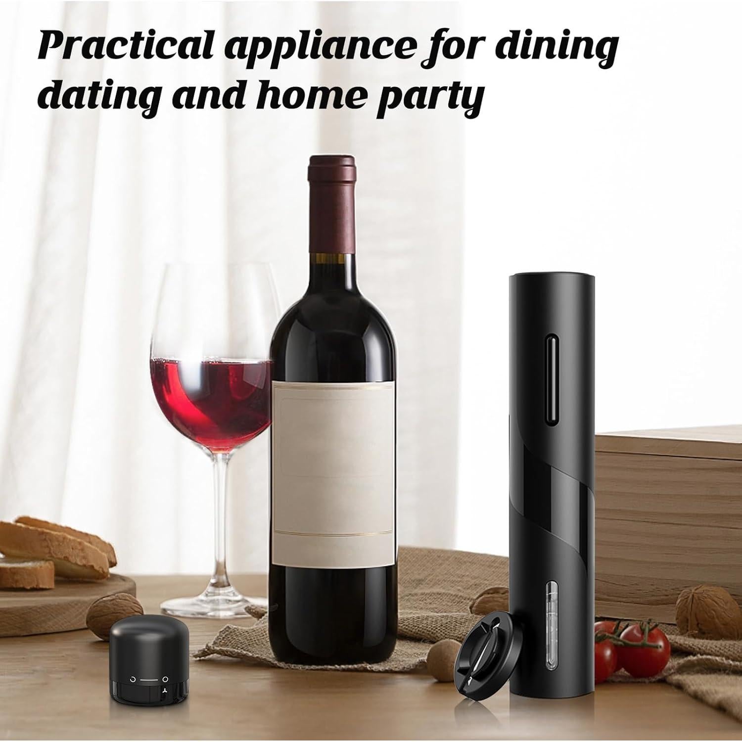 Sacacorchos Eléctrico Saraudy KPQ-1 con Cortador y Tapones