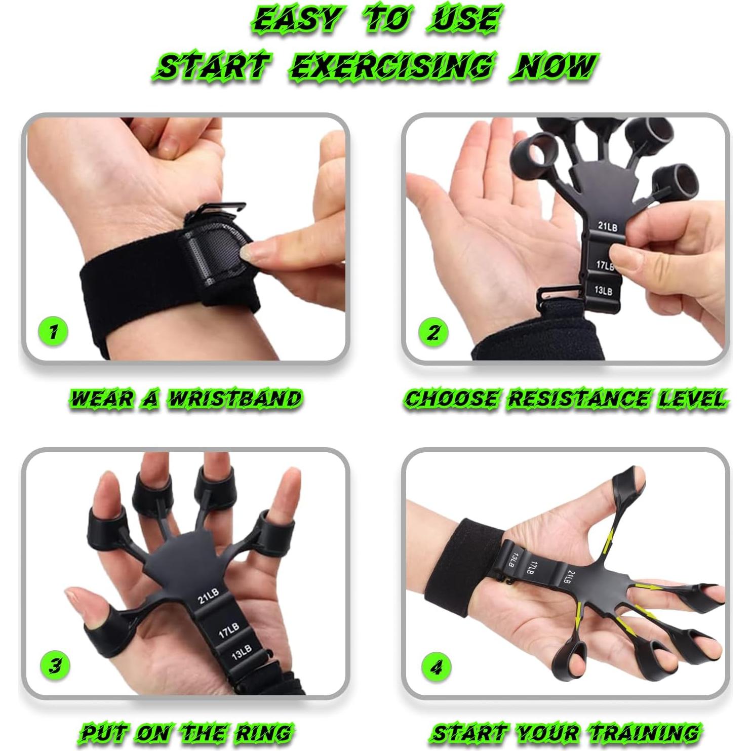 Ejercitador de Muñeca Kairsya Gripster Ajustable 6 Niveles