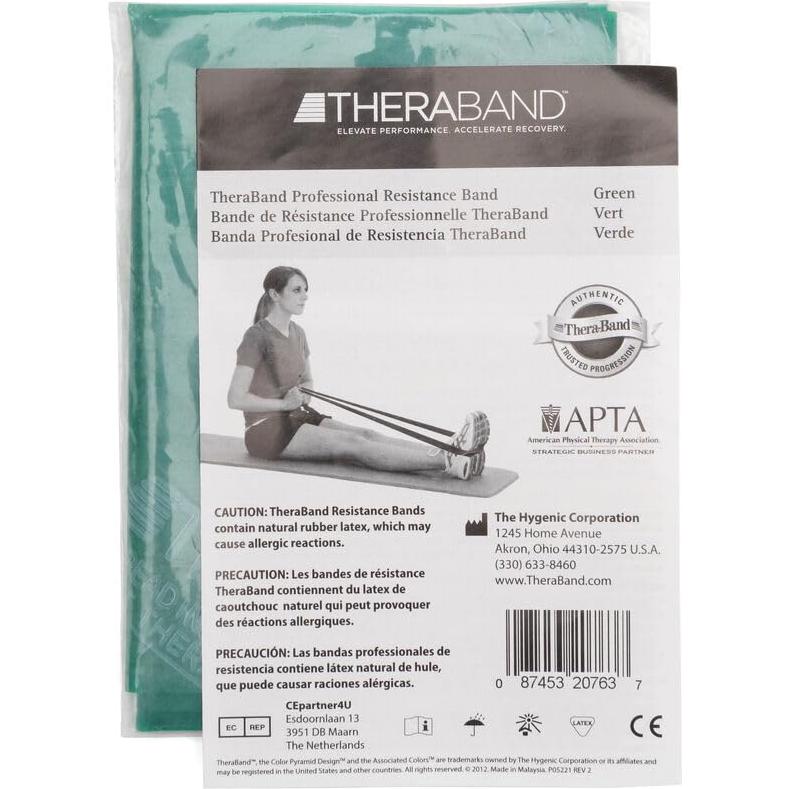Bandas de Resistencia THERABAND Láttex Verde Pesado 1.52m