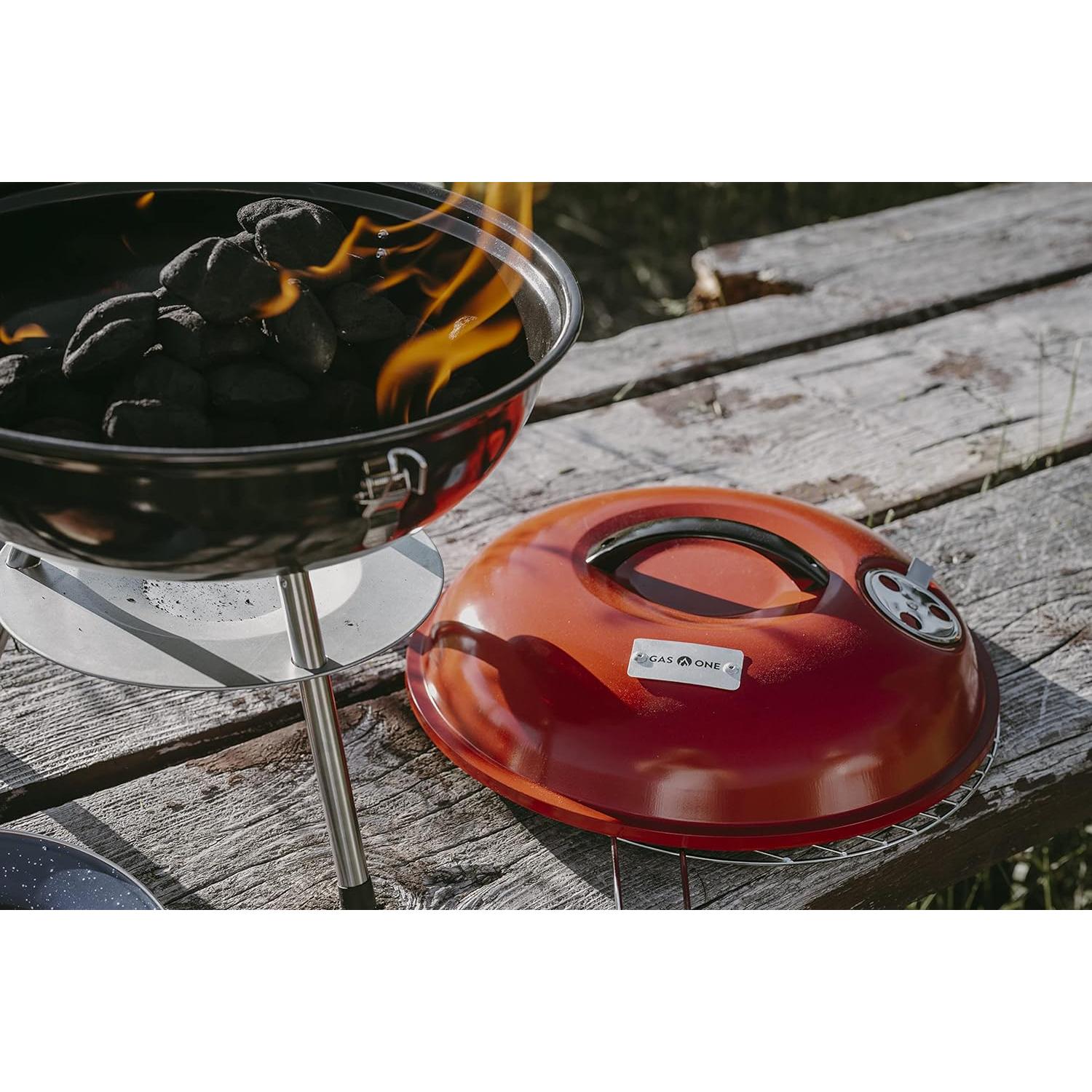 Parrilla de Carbón Portátil Gas One CG-14 - 35.56 cm, Doble Ventilación