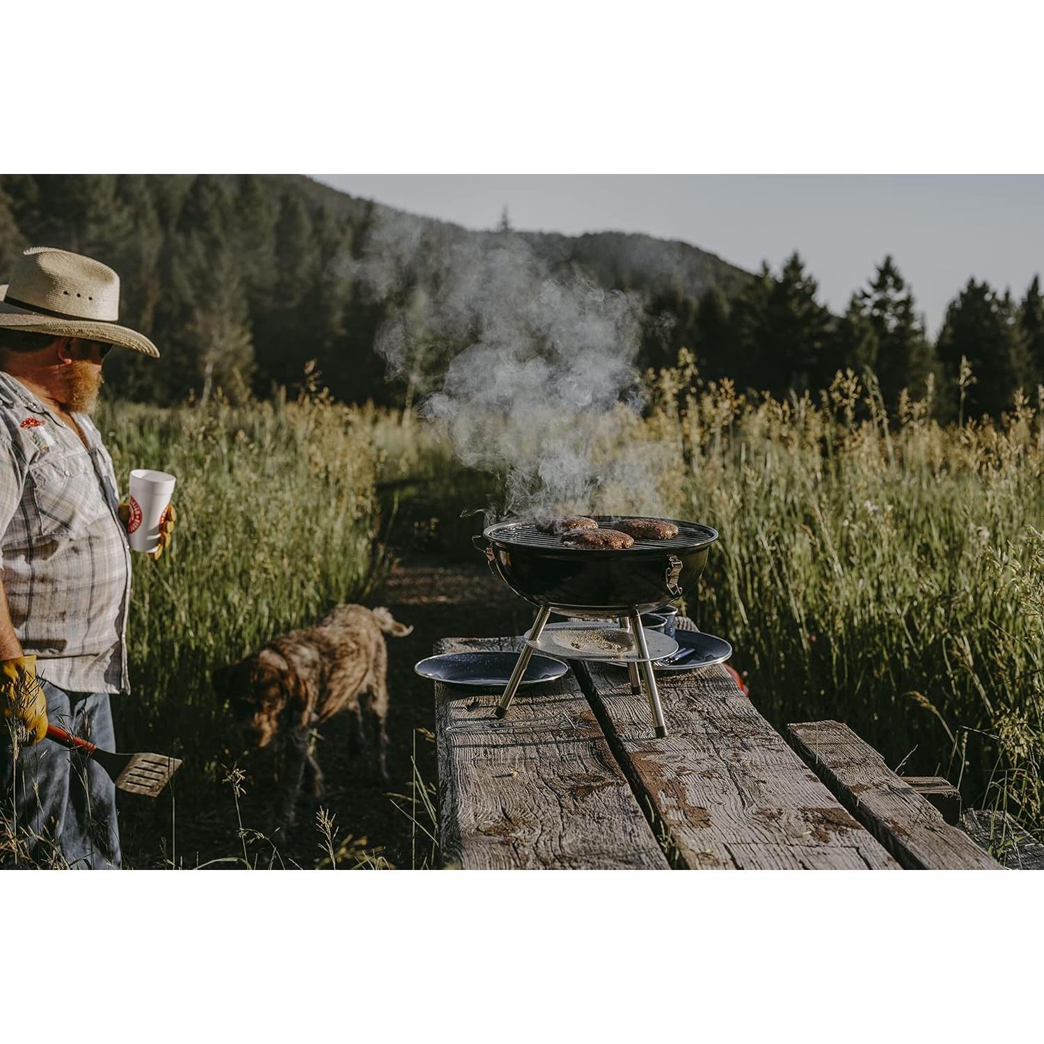Parrilla de Carbón Portátil Gas One CG-14 - 35.56 cm, Doble Ventilación