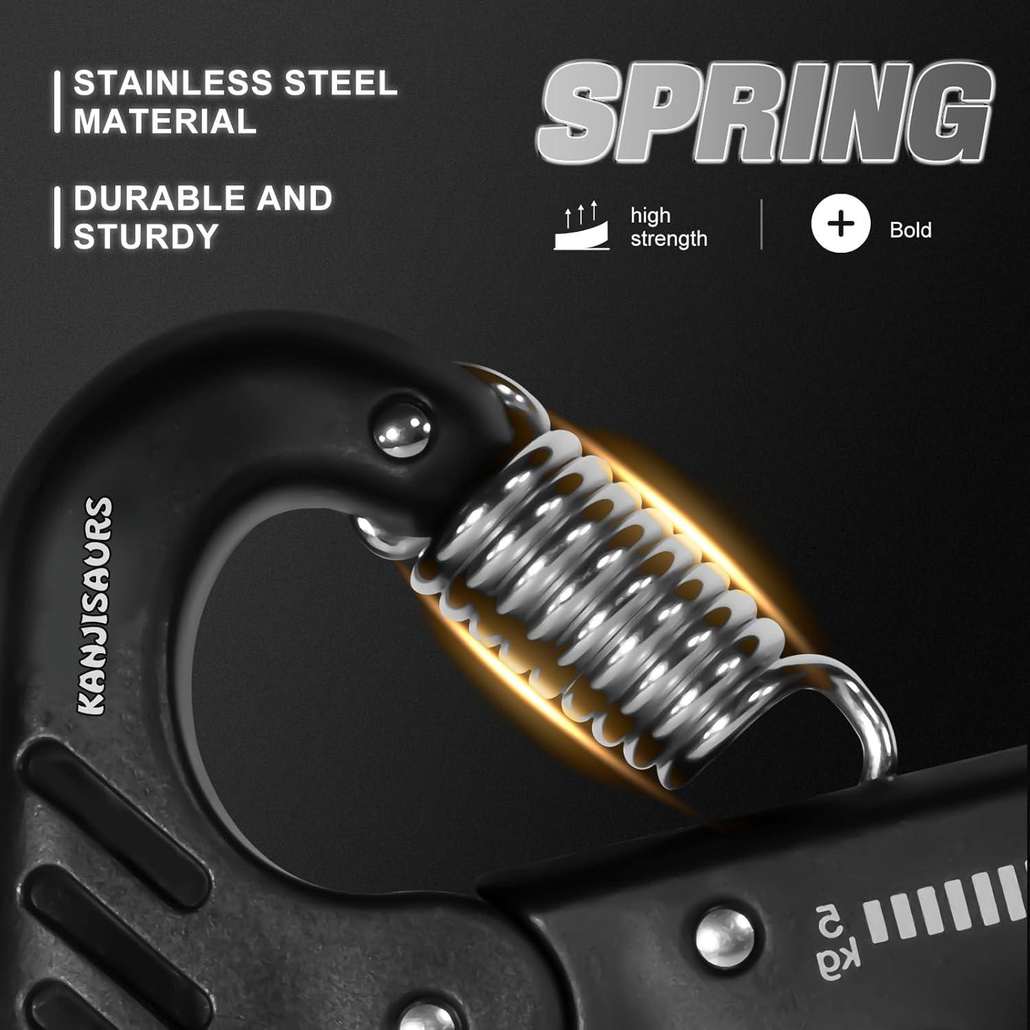 Entrenador de Fuerza de Agarre KANJISAURS Ajustable con Contador