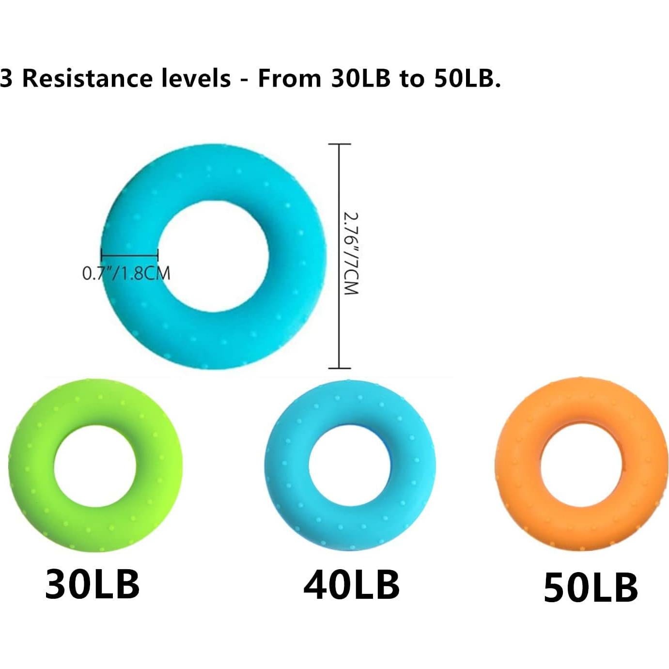 Entrenador de Fuerza de Agarre FMELAH 3 Niveles Silicona