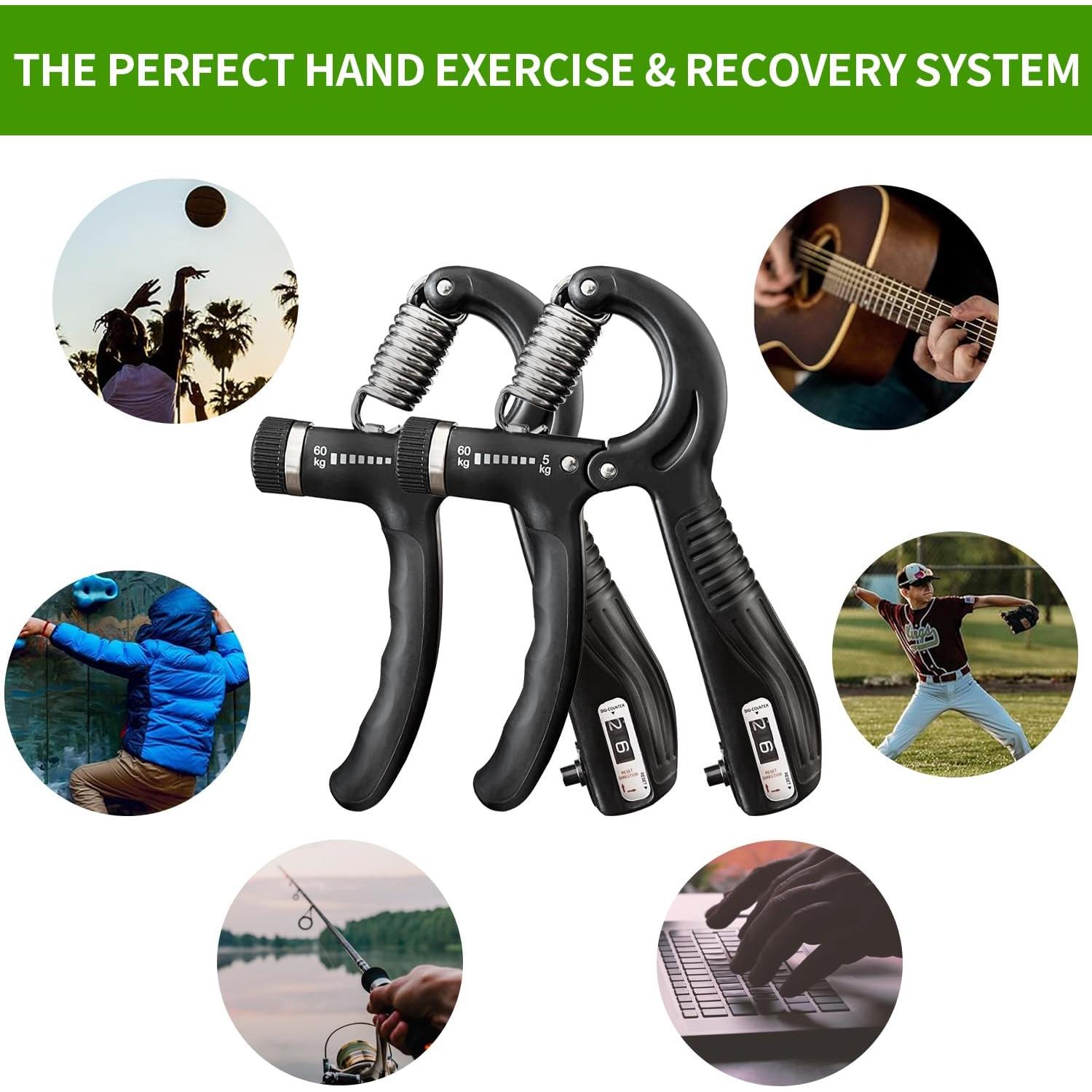 Fortalecedor de Agarre UFANME 10-60 kg Ajustable para Rehabilitación