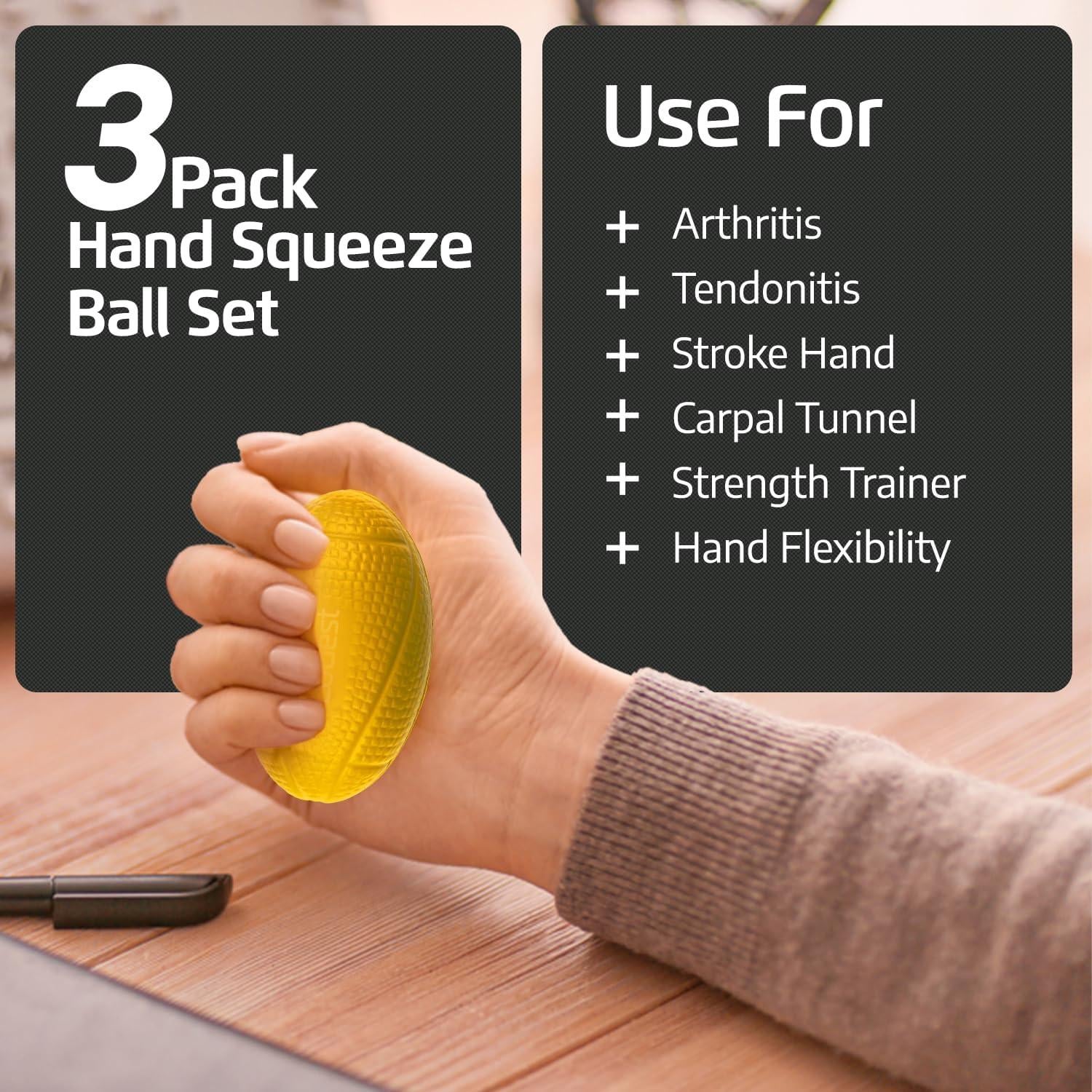 Set de 3 Pelotas de Ejercicio para Manos Logest - Terapia y Fortalecimiento
