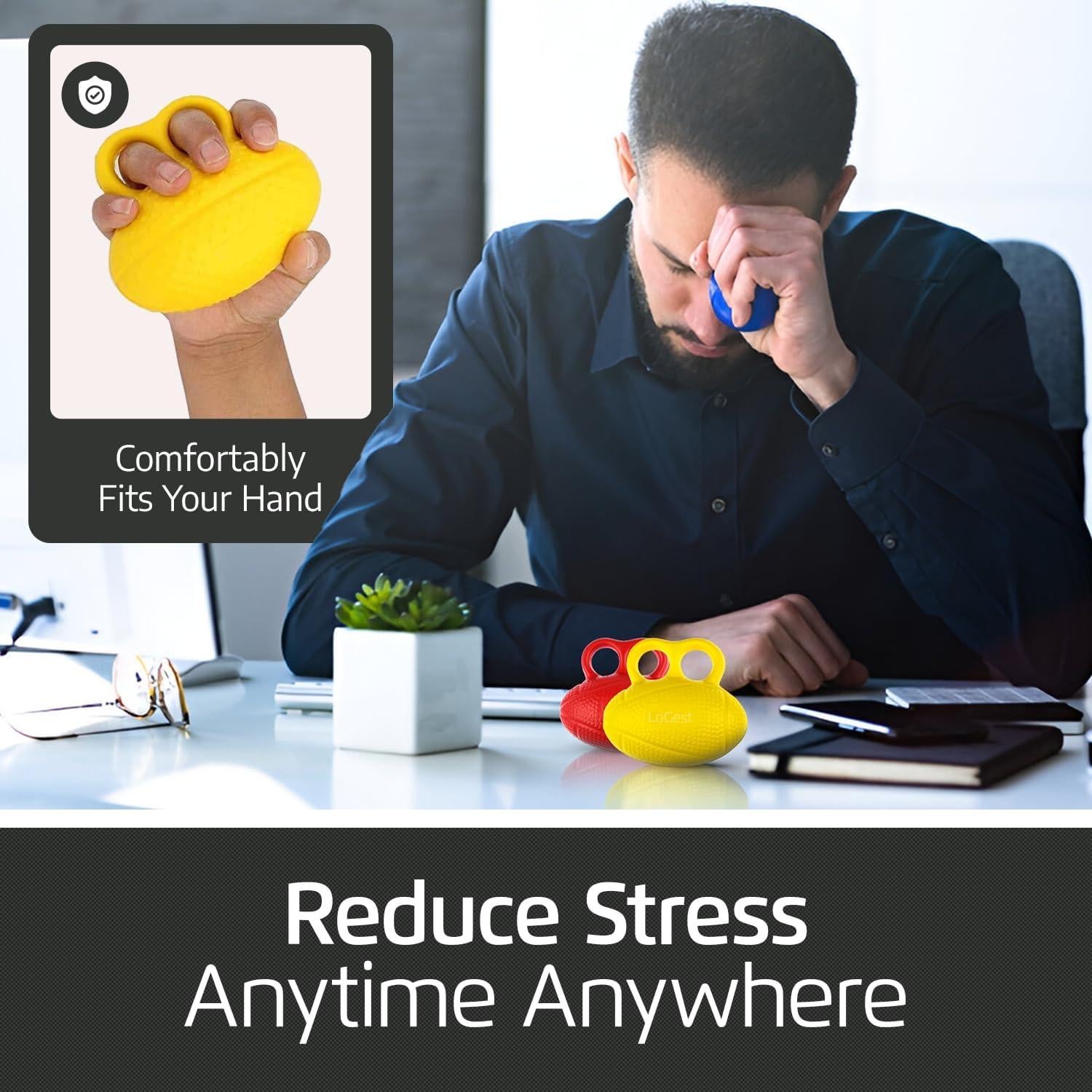 Set de 3 Pelotas de Ejercicio para Manos Logest - Terapia y Fortalecimiento