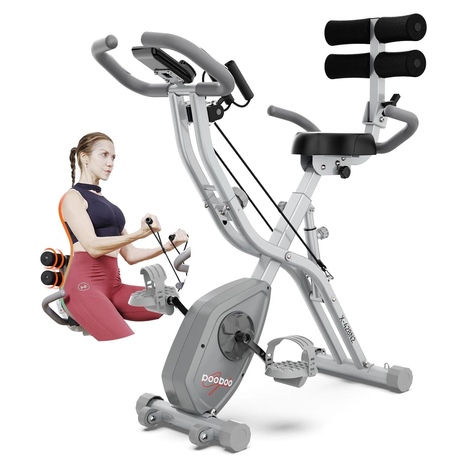 Bicicleta de Ejercicio Plegable Birdfeel 5-en-1 Resistencia Magnética