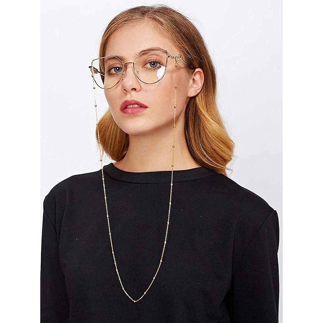 Cadena de Gafas AllenCOCO Oro 14K Correa Ajustable para Mujeres