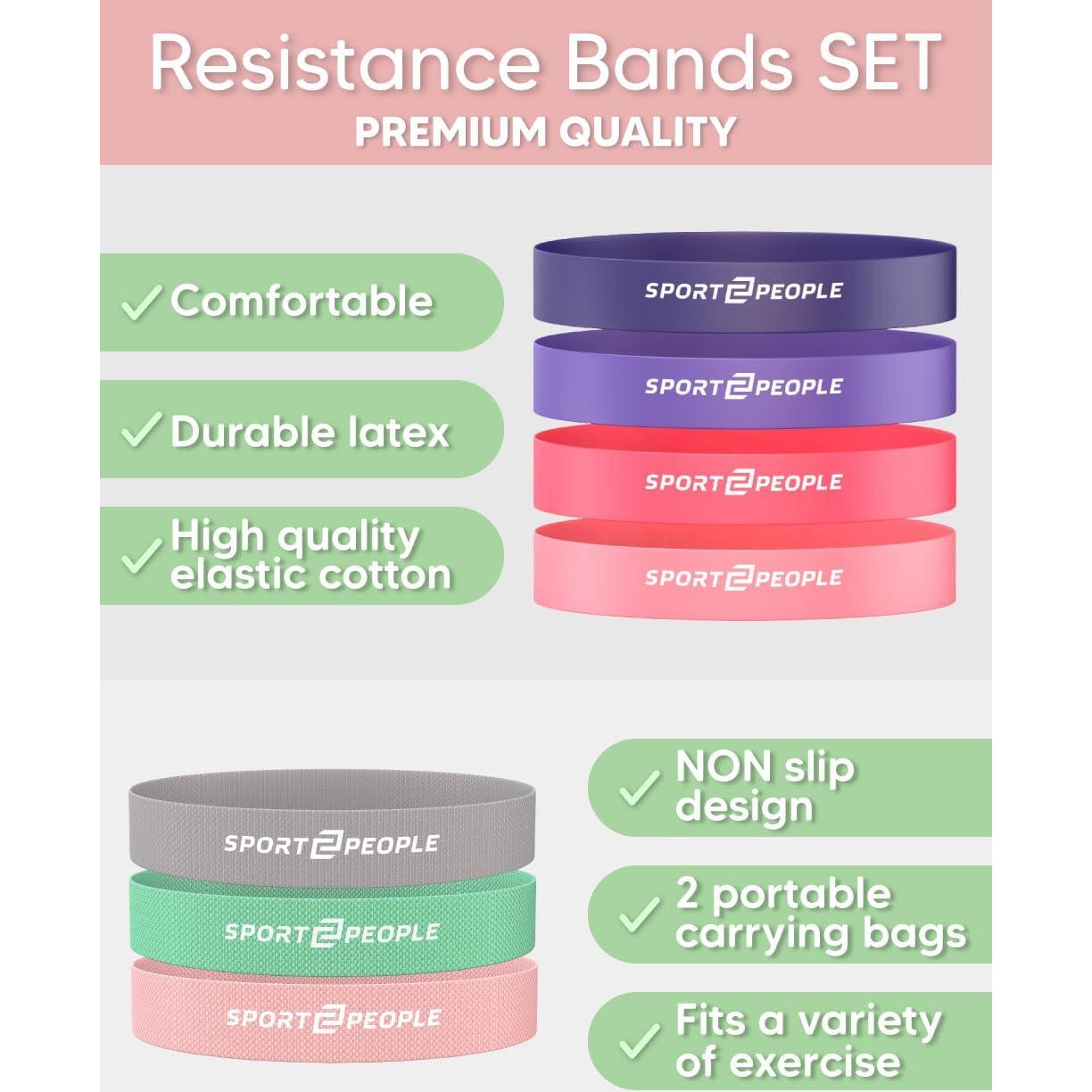 Bandas de Resistencia Sport2People para Glúteos y Ejercicio - 7 Niveles