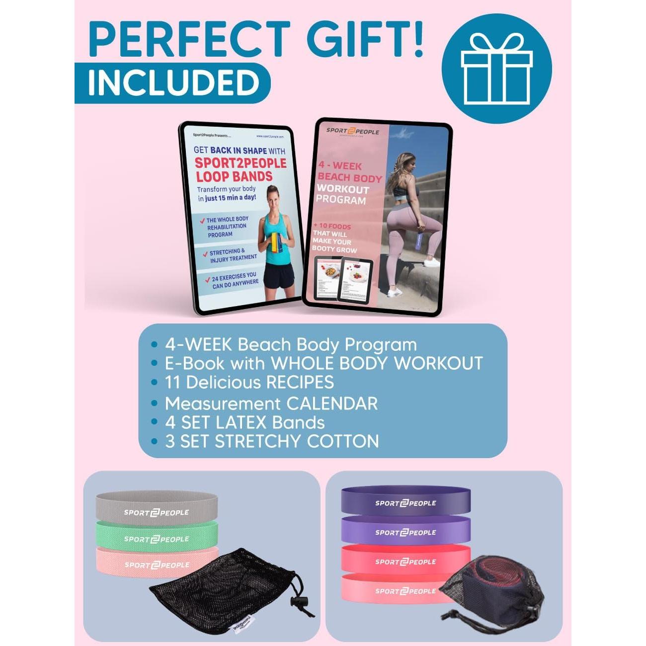 Bandas de Resistencia Sport2People para Glúteos y Ejercicio - 7 Niveles