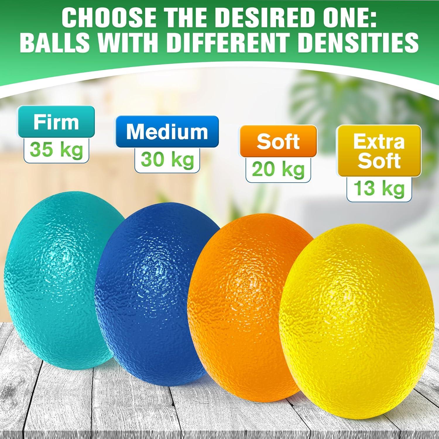 4 Pelotas de Terapia de Mano SVICHOCHKA - 4 Niveles Resistencia