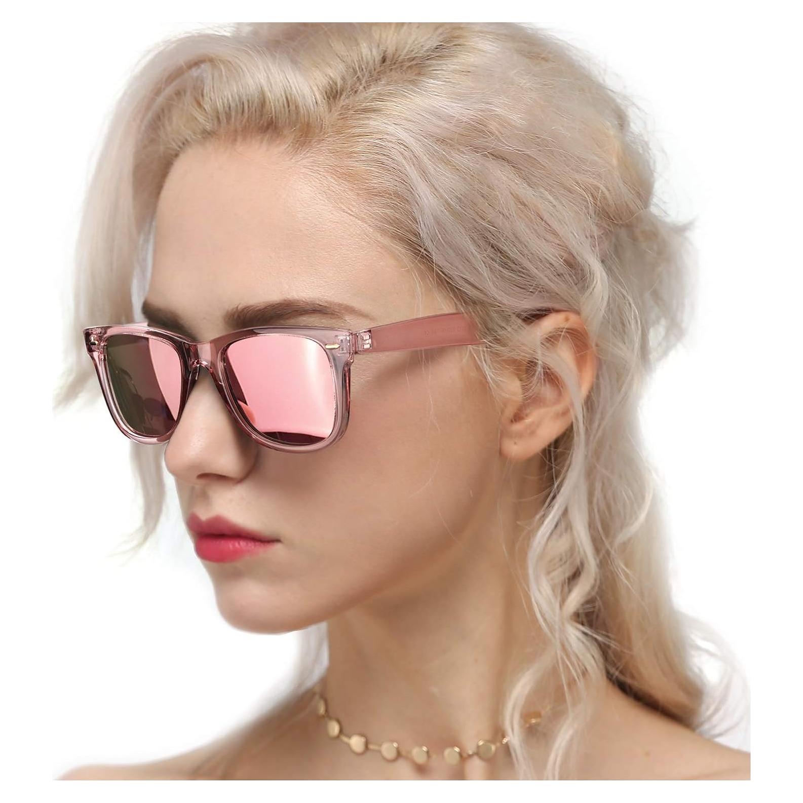 Gafas de sol Myiaur para mujeres polarizadas UV400 rosa