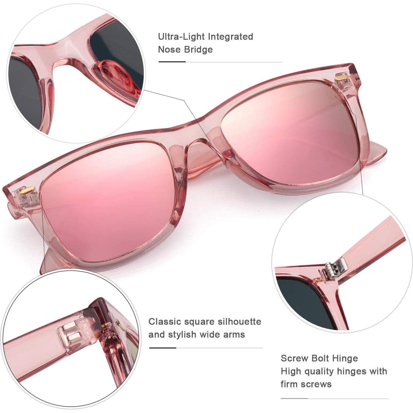 Gafas de sol Myiaur para mujeres polarizadas UV400 rosa