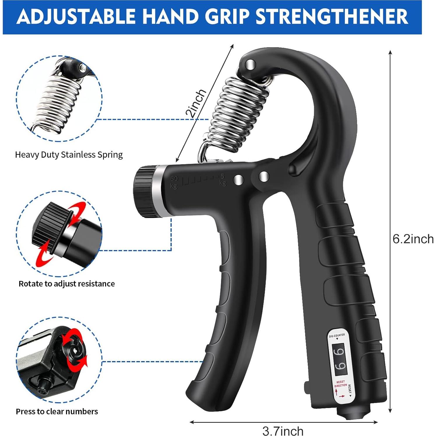 Kit de Fortalecimiento de Agarre de Mano SOUFORCE - 7 Piezas Ajustables