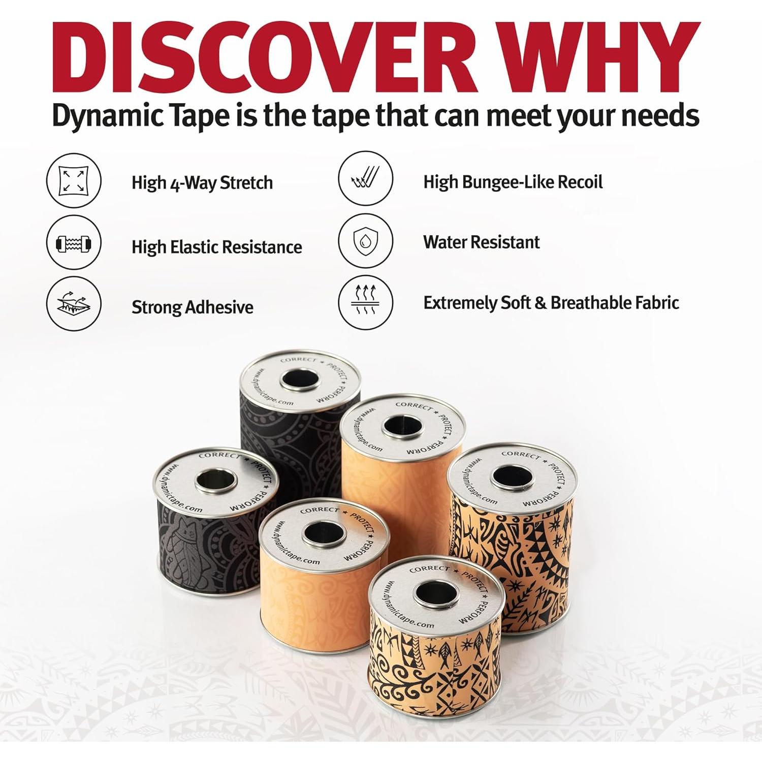 Cinta Dinámica Biomecánica 3 Rollos 5.08 cm - Original, Eco, Powerband