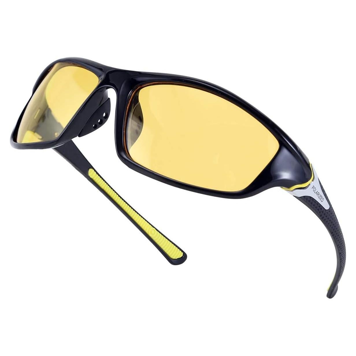 FEISEDY Gafas de Sol Polarizadas Amarillas para Hombres