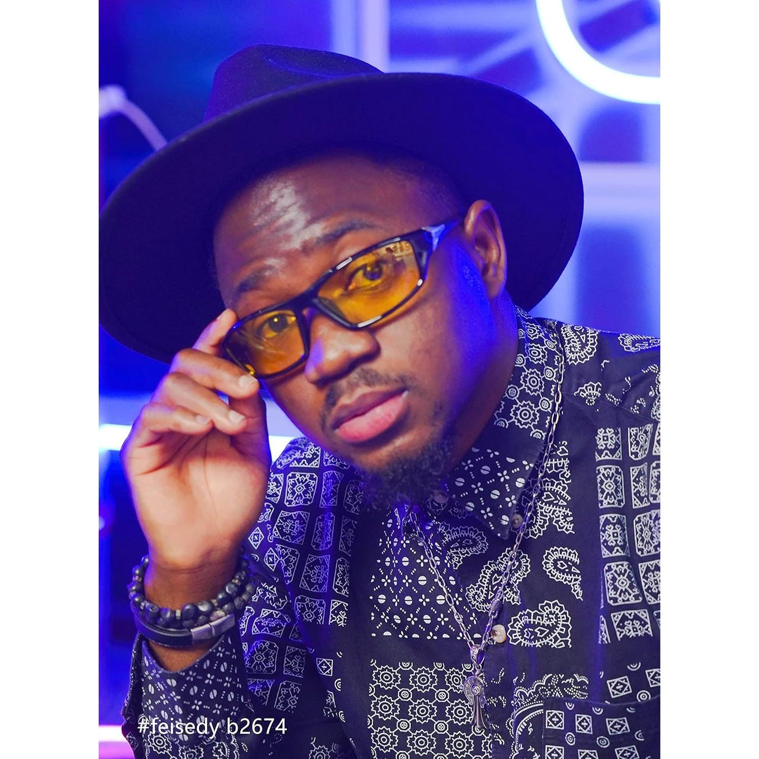 FEISEDY Gafas de Sol Polarizadas Amarillas para Hombres