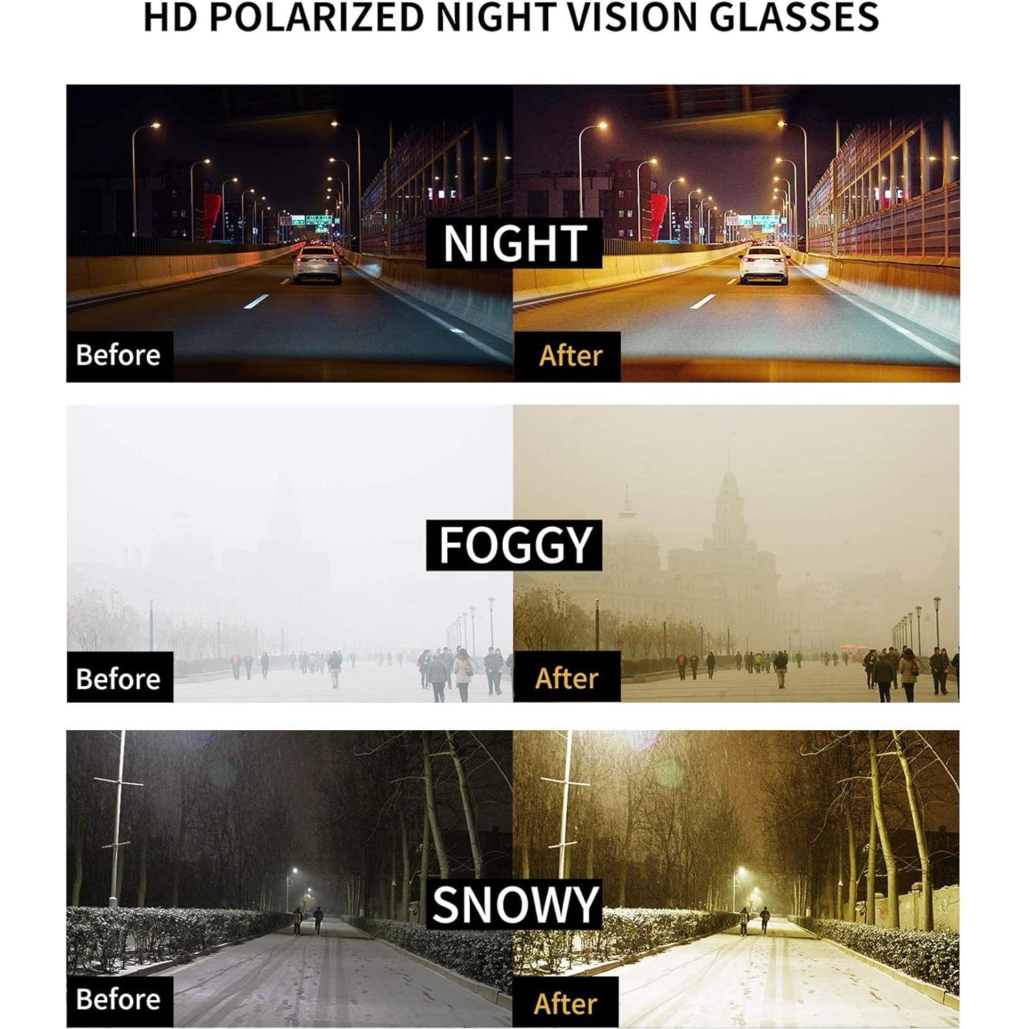 FEISEDY Gafas de Sol Polarizadas Amarillas para Hombres