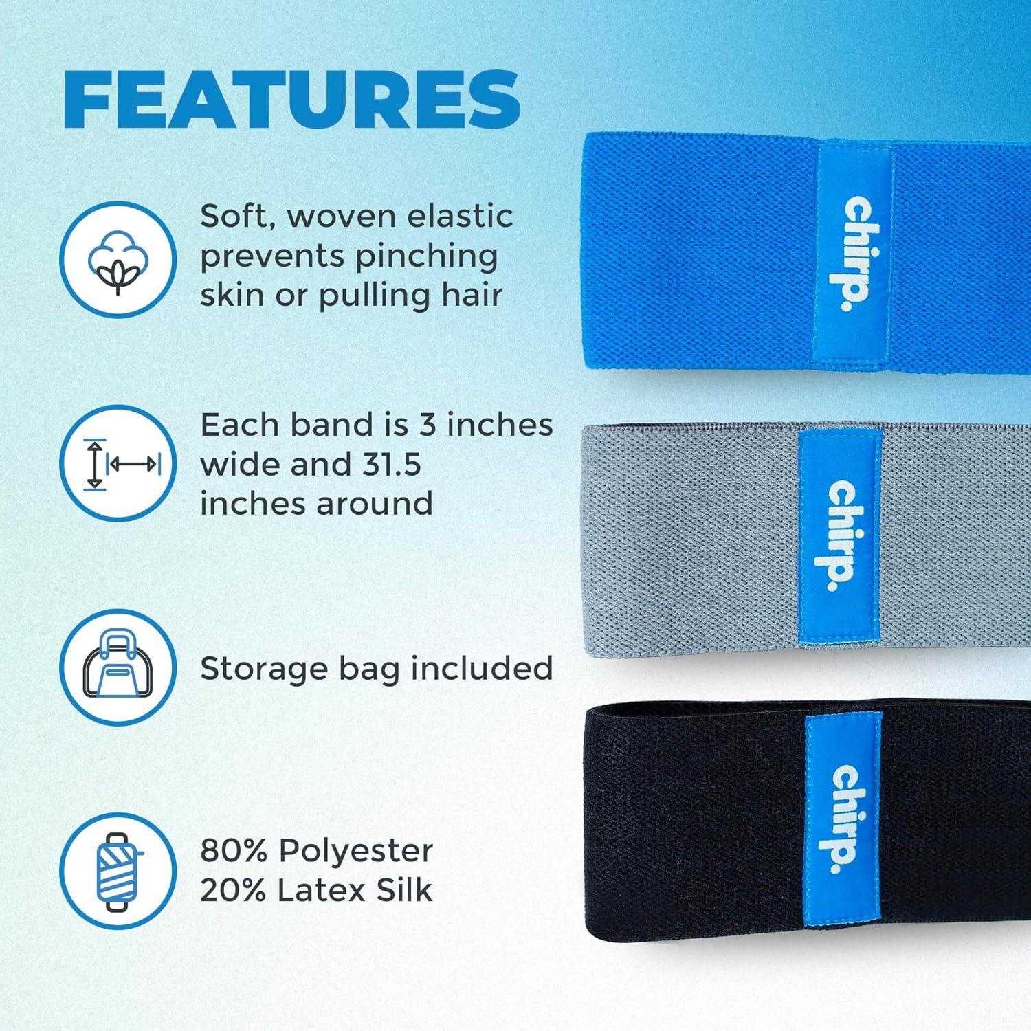 Bandas de Resistencia Chirp - 3 Niveles, 80 cm, Calidad Premium