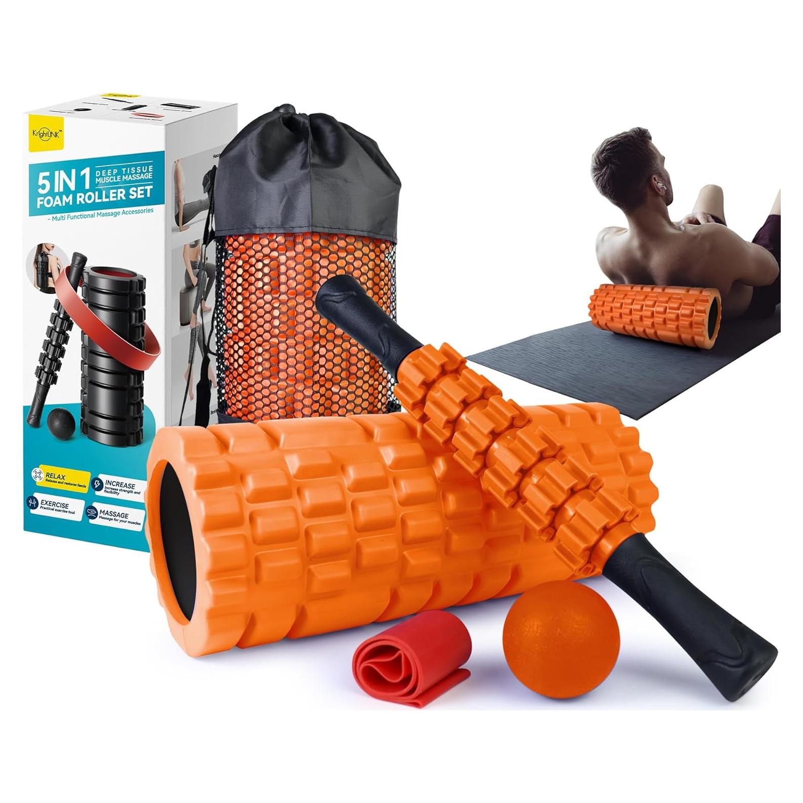 Set de Rodillos de Espuma 5 en 1 Krightlink para Masaje Muscular