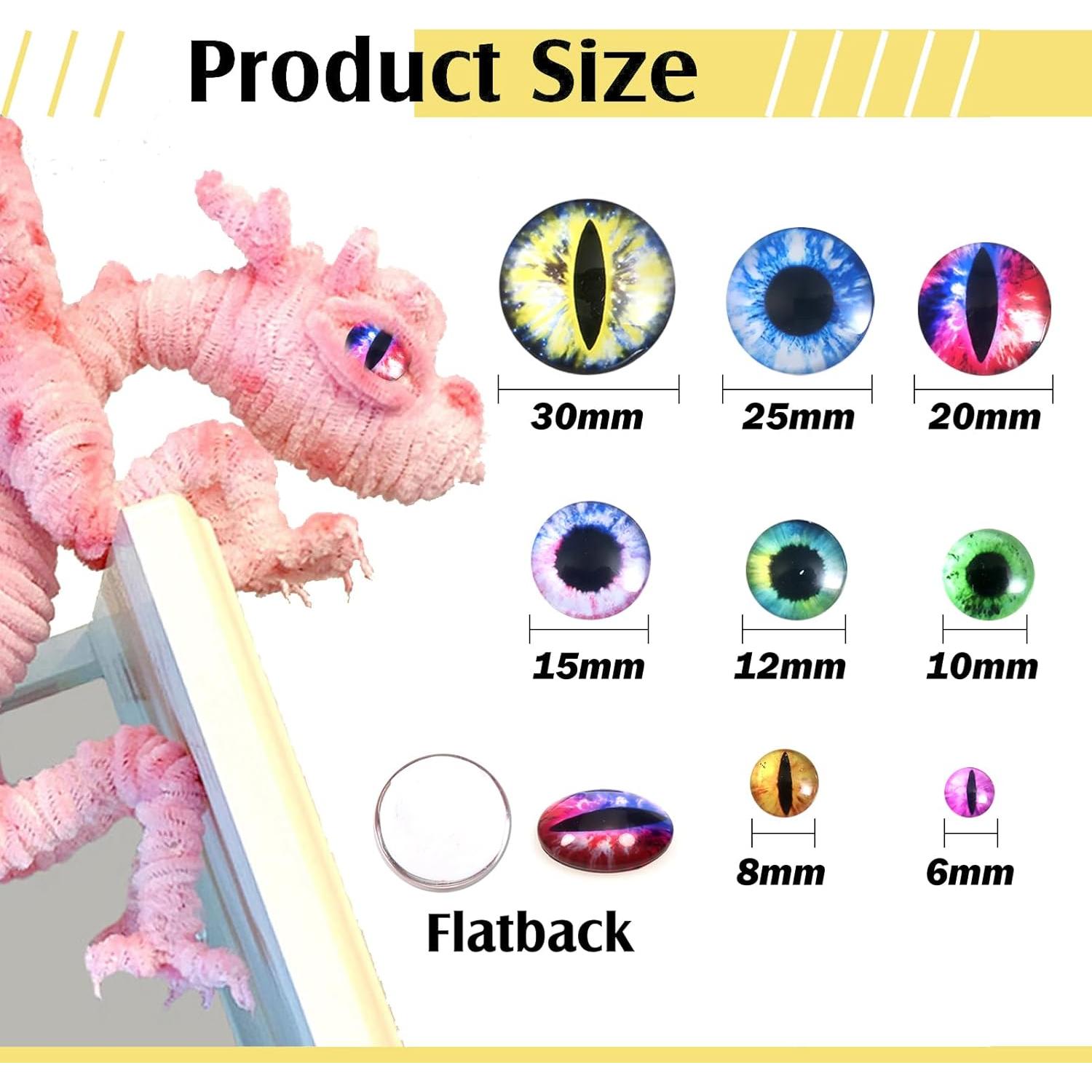 Ojos de Dragón de Vidrio TOAOB 160pcs 6-30mm Manualidades