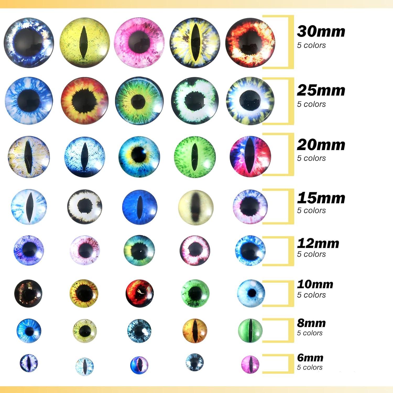 Ojos de Dragón de Vidrio TOAOB 160pcs 6-30mm Manualidades