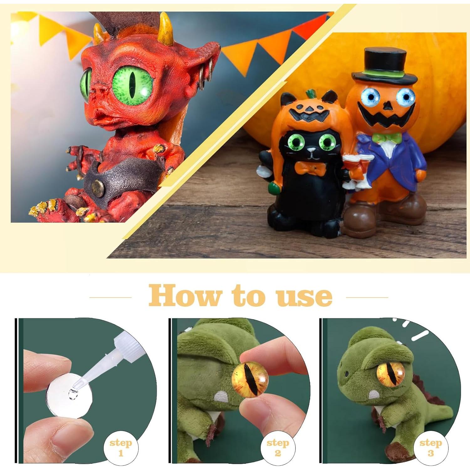 Ojos de Dragón de Vidrio TOAOB 160pcs 6-30mm Manualidades