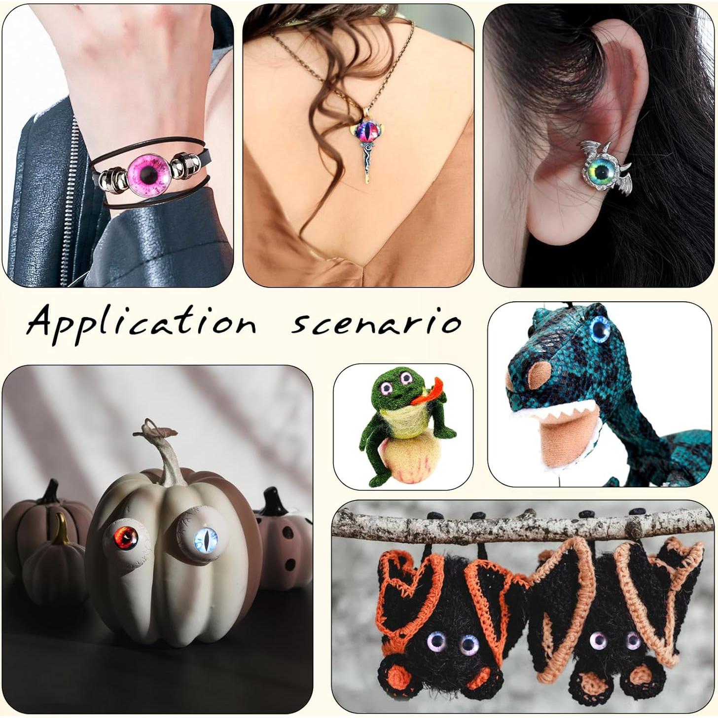 Ojos de Dragón de Vidrio TOAOB 160pcs 6-30mm Manualidades