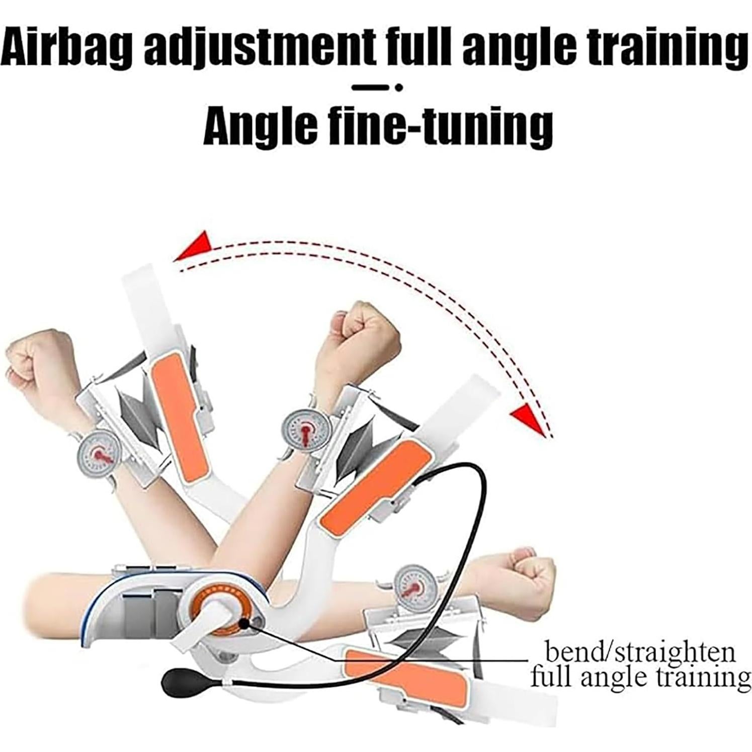 Brace Elbow Joint Rehabilitation Device, Elbow Stretching Trainer with Air Bag Pressurization and Angle Dial, Adjustable -15° to 150° Angle, for Stroke Hemiplegia Patients