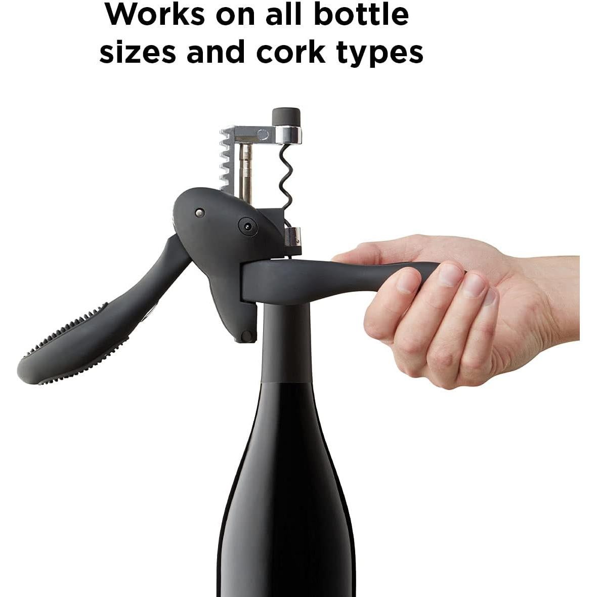 Sacacorchos Rabbit W6004N Negro con Cortador y Espiral Extra