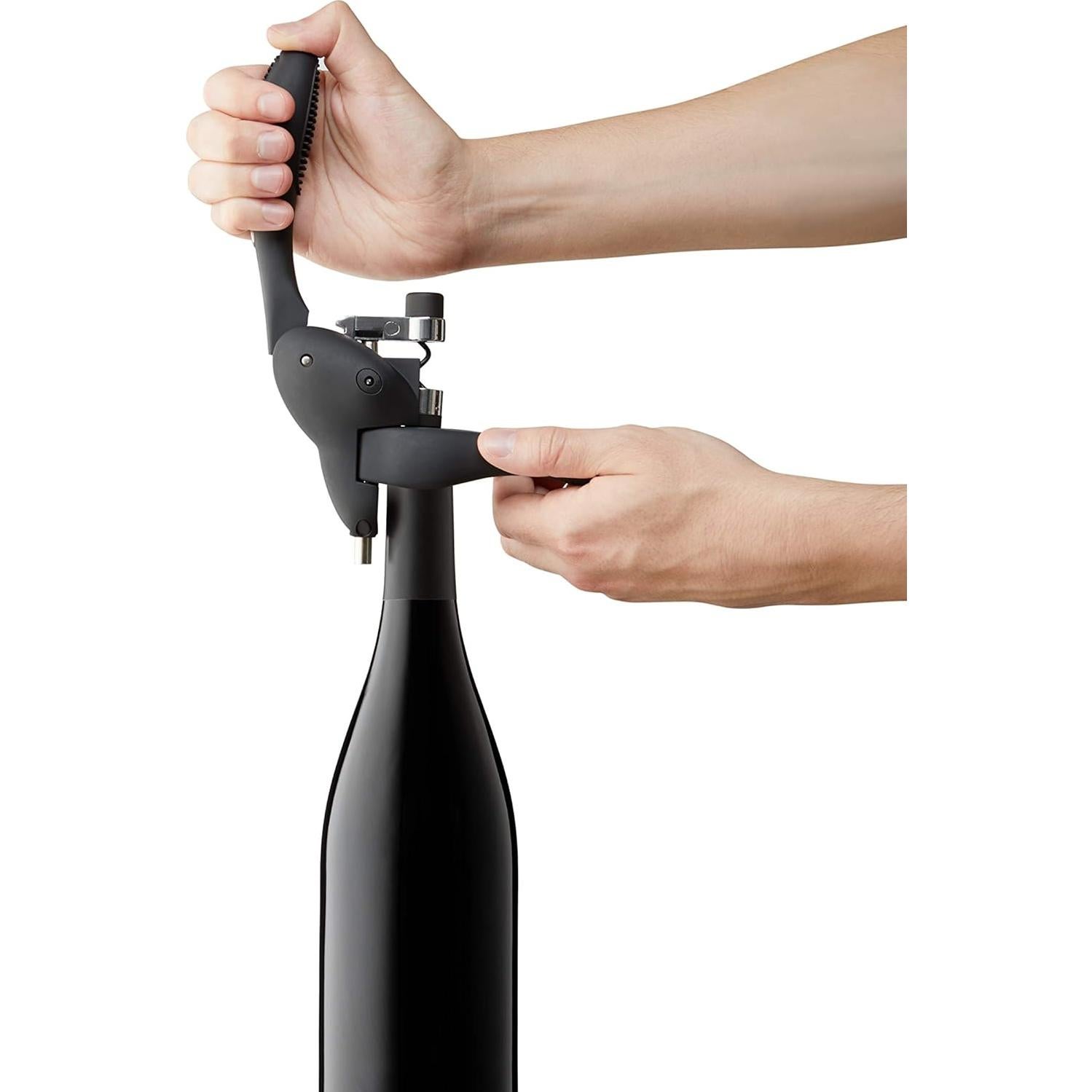 Sacacorchos Rabbit W6004N Negro con Cortador y Espiral Extra