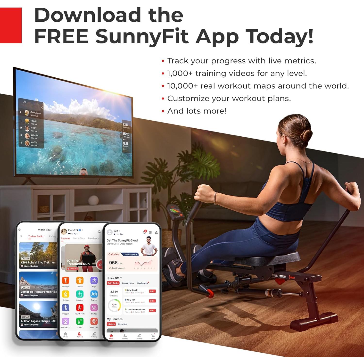 Ejercitador de Pedales Mini Sunny Health & Fitness - 6.26 kg