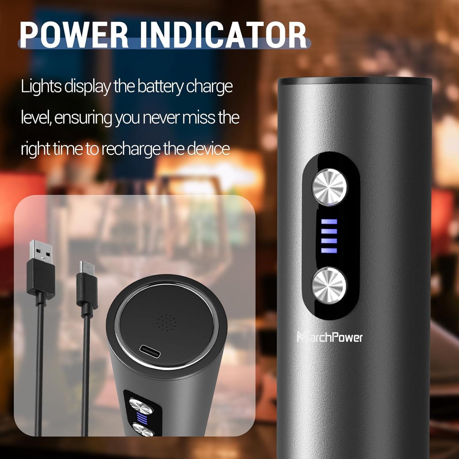 Abridor de Vino Eléctrico Marchpower Automático con Accesorios