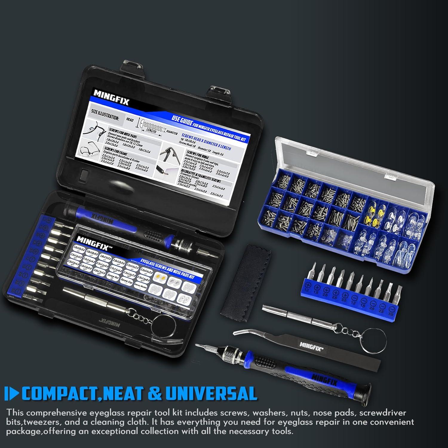 Kit de Reparación de Gafas MINGFIX con Tornillos y Pinzas