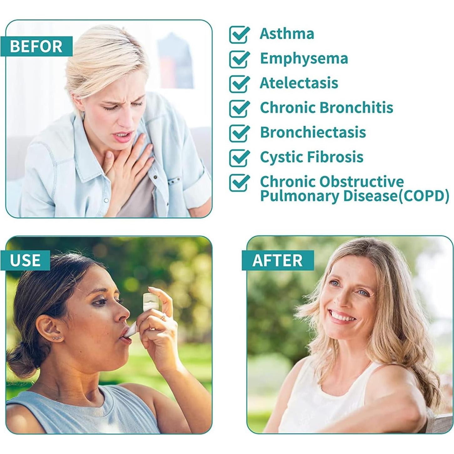 Entrenador de Respiración BOKANG con Válvula Flutter y 3 Pelotas