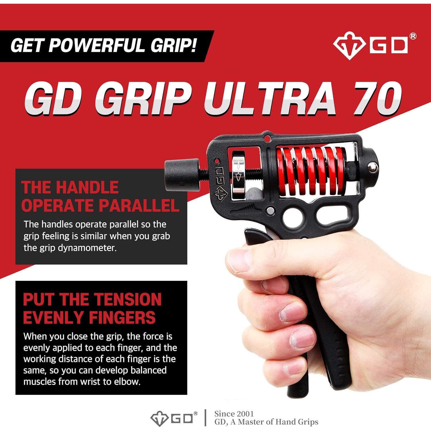 Fortalecedor de Agarre GD GRIP ULTRA-70 Ajustable 20-70kg