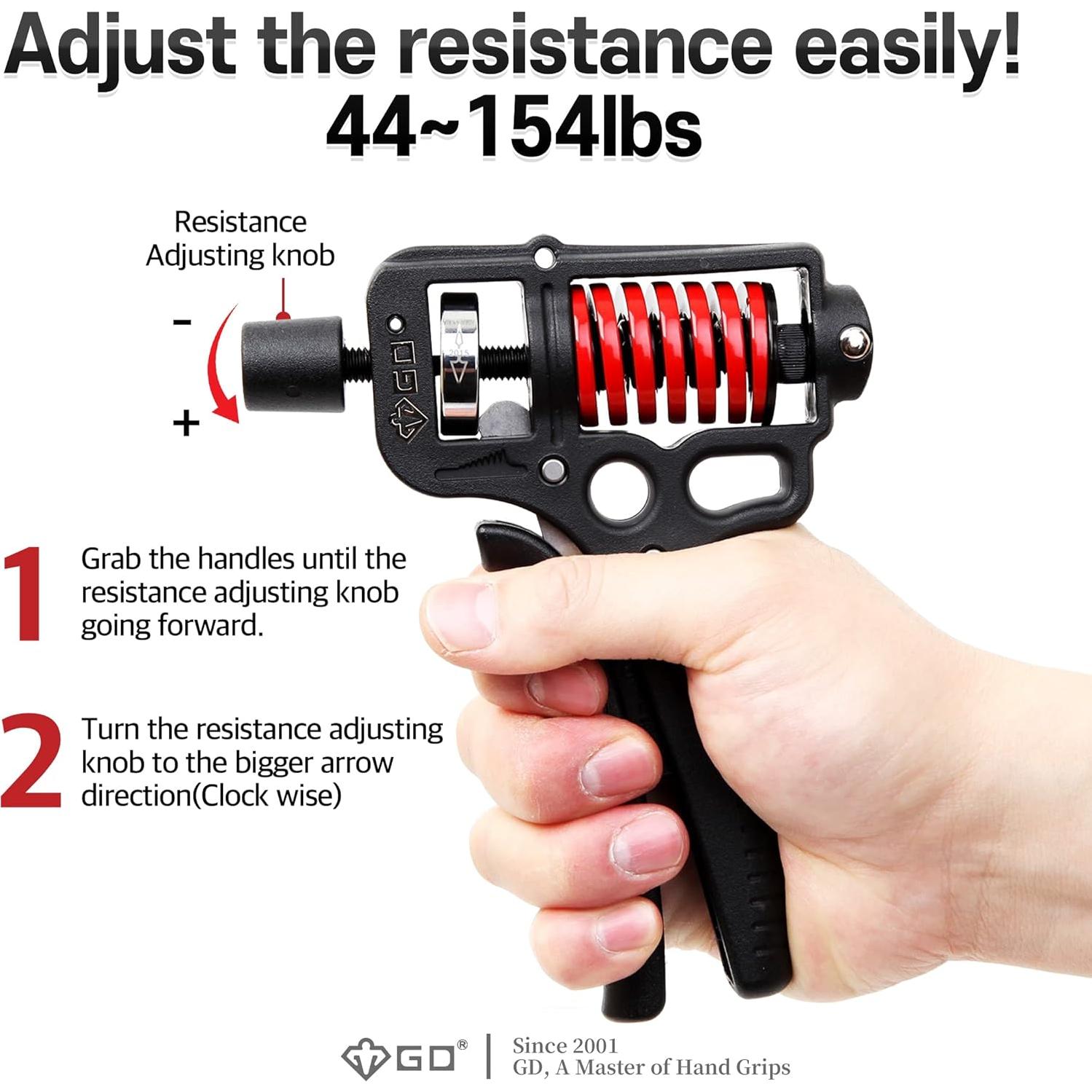 Fortalecedor de Agarre GD GRIP ULTRA-70 Ajustable 20-70kg